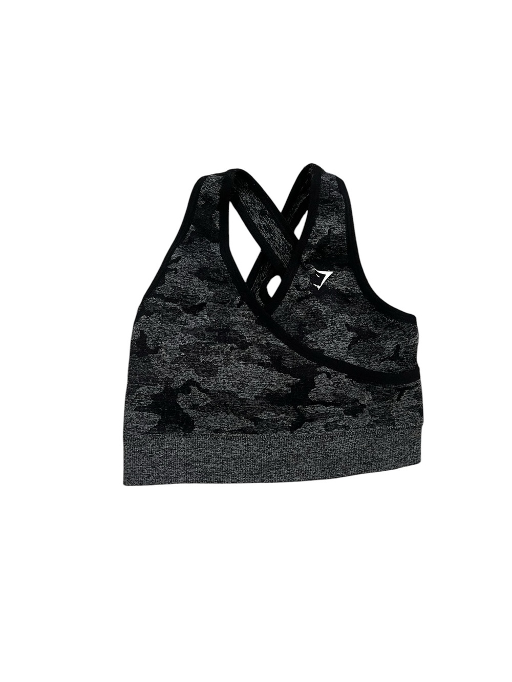 Gymshark Black & Charcoal Camo Seamless Sports Bra